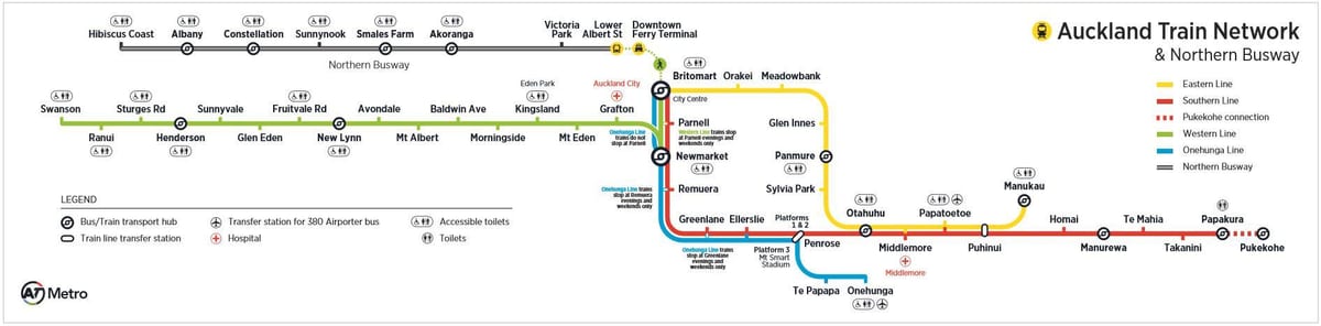 อ็อคแลนด์รถไฟใต้ดินแผนที่