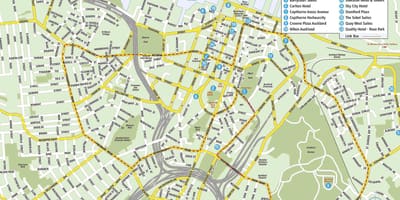 แผนที่ของอ็อคแลนด์ศูนย์กลางเมือง