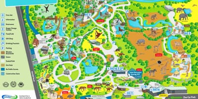 แผนที่ของอ็อคแลนด์สวนสัตว์