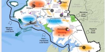 แผนที่ทางตอนใต้ของอ็อคแลนด์